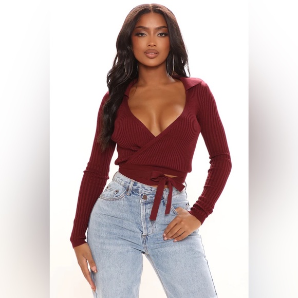 Fashion Nova Tops - Fashion nova wrap top size medium
